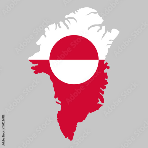 Greenland outline of map on background of national flagGreenland outline of map on background of national flag