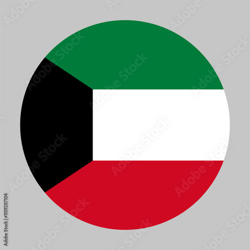 Free Download Kuwait flag, circle frame, round icon - GFXLoad