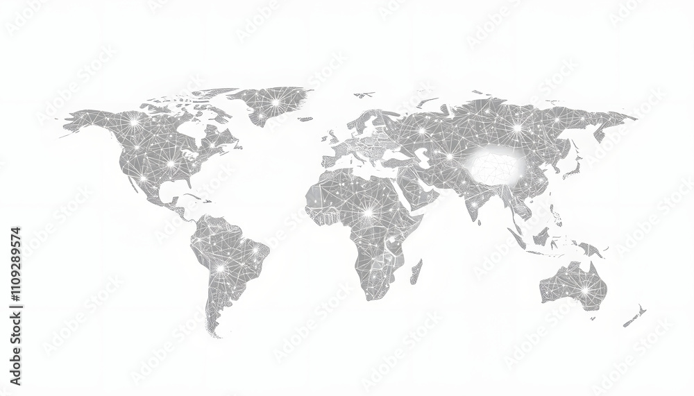 Naklejka premium Structure of world economy, communication network global with a white accent, png