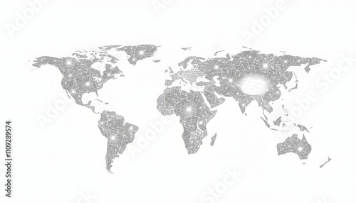 Structure of world economy, communication network global with a white accent, png