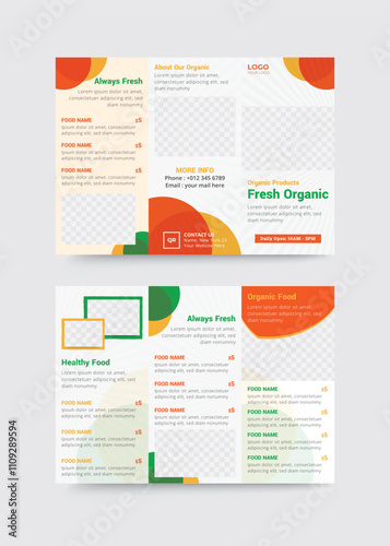 Food trifold brochure template design