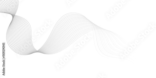 Gray wave curve lines abstract background with flowing particles. Digital energy waves technology concept. Modern backdrop design for business, presentation, banner.