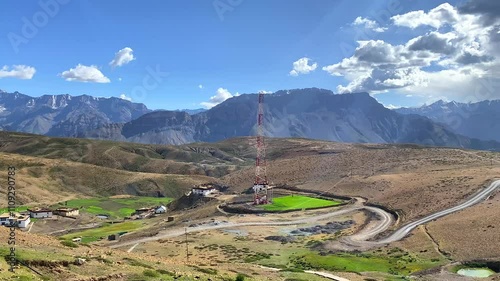 Komic village with beautiful himalaya mountains komic village is the world's highest motorable village in spiti valley, himachal pradesh, India.