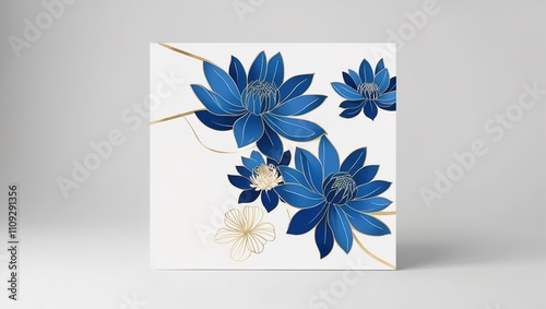 floral work blue and white flower photo