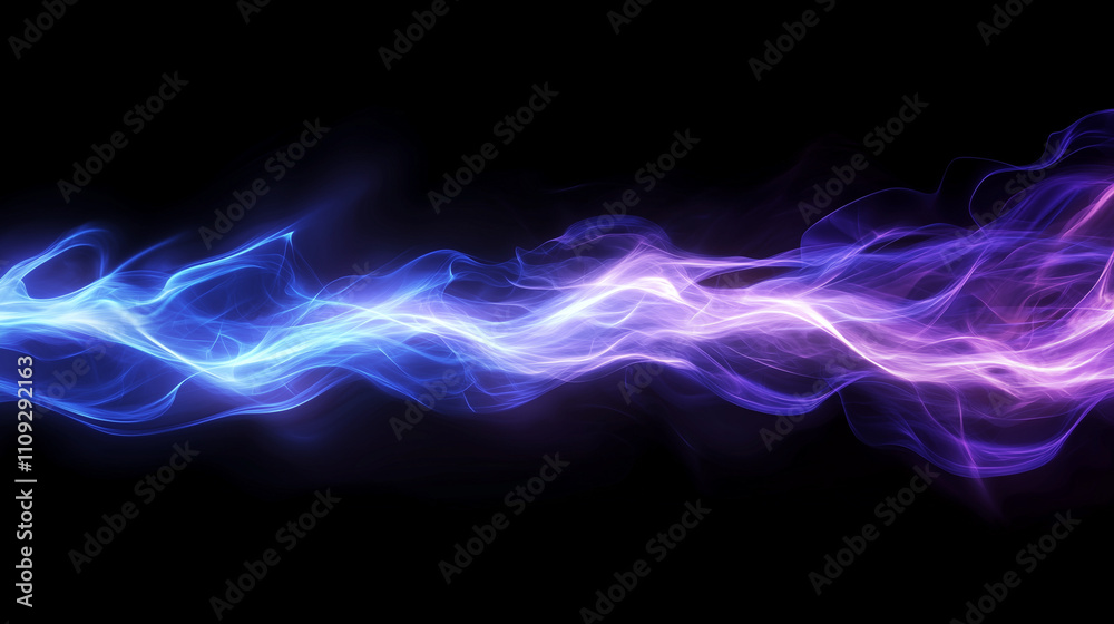 Obraz premium Electric purple and blue lightning on black