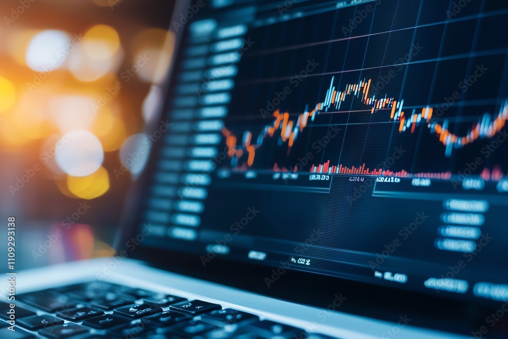 A close-up of a laptop screen displaying dynamic stock market graphs and data, symbolizing financial trends and investment analytics in a modern workspace. A close-up of a laptop screen displaying dynamic stock market graphs and data, symbolizing financial trends and investment analytics in a modern workspace.