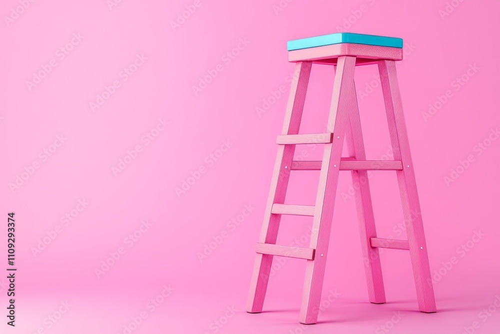 A clean design of scaffolding with minimal detailing, set against a pastel gradient background A clean design of scaffolding with minimal detailing, set against a pastel gradient background