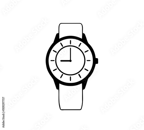 Wrist Watch Silhouette, Elegant Timepiece