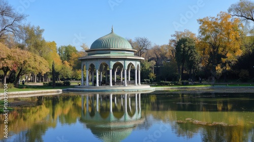 Park pavilion in Dushanbe, Tajikistan. photo
