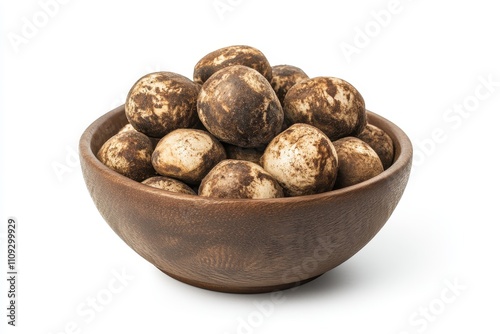 bowl filled with jabuticabas white background photo