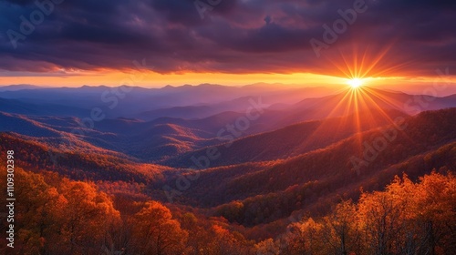 Sunburst Falls in Pisgah National Forest, North Carolina