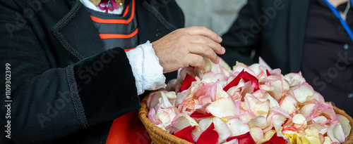 Details of the jewelry and costumes from the Feast of Sant’Efisio in Cagliari.