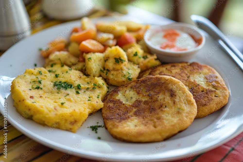 Common Jamaican morning meal fried bammy Common Jamaican morning meal fried bammy