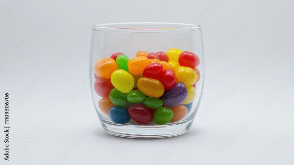 Colorful Jelly Beans in Glass Colorful Jelly Beans in Glass