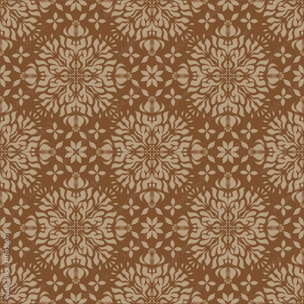 Fototapeta premium Mandala flower motif pattern vector illustration hand drawn elements.