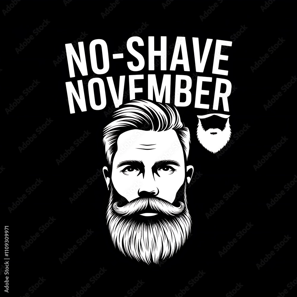 No Shave November Man With Full Beard And Mustache No Shave November Man With Full Beard And Mustache