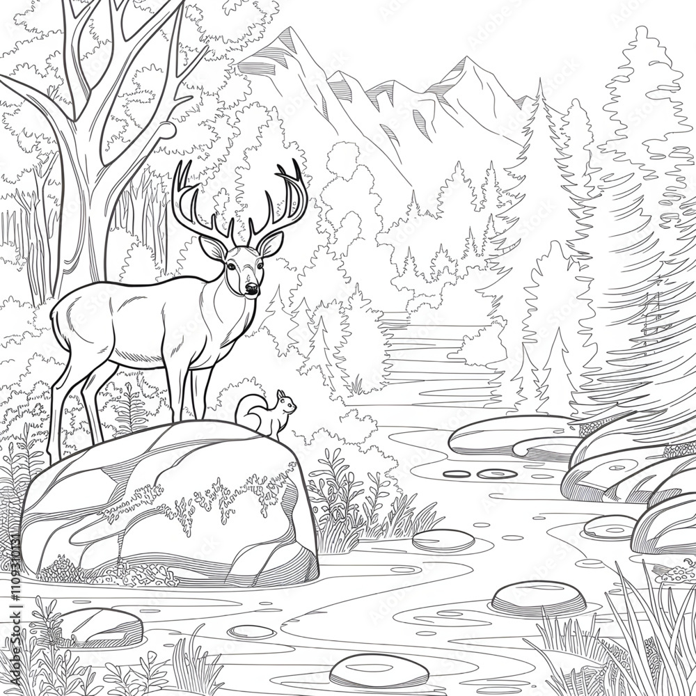 Obraz premium landscape with a deer
