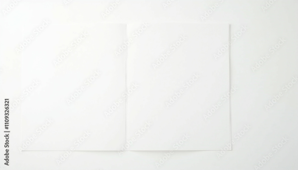 Minimalist white paper on white background. Minimalist white paper on white background.