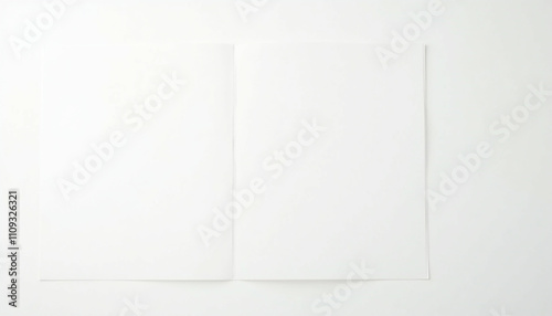 Minimalist white paper on white background.