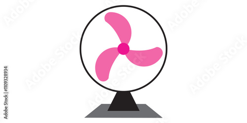 Print table fan icon vector, portable fan icon vector isolated