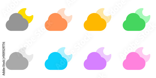Editable night sky, moon and cloud vector icon. Part of a big icon set family. Perfect for web and app interfaces, presentations, infographics, etc