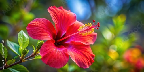 Australian Native Hibiscus in vibrant bloom , flora, plants, indigenous, petals, colorful, foliage, blooming, nature photo