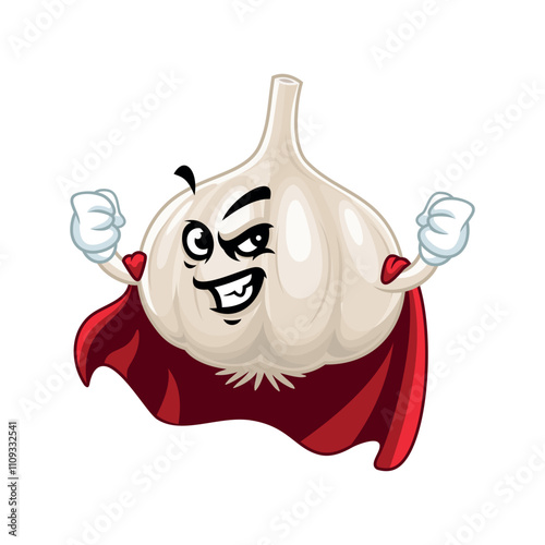 Super Garlic Cartoon Character.