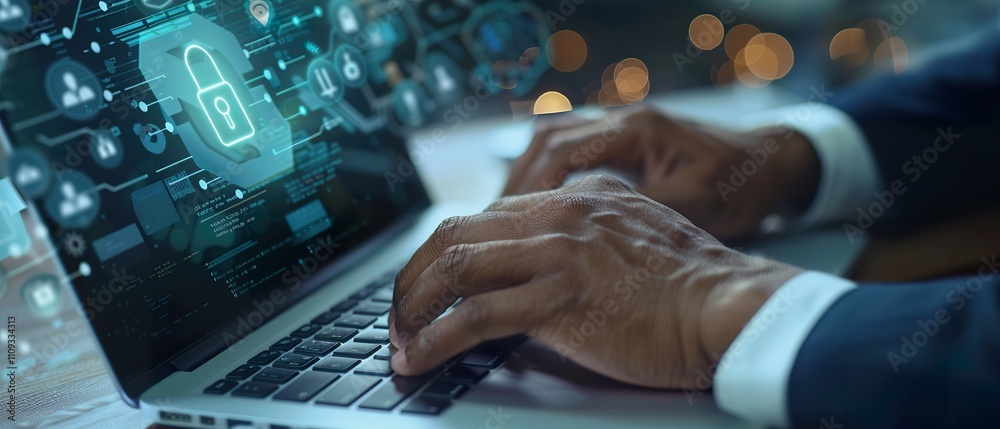 Cybersecurity Professional Working on Data Protection and Cloud Computing Cybersecurity Professional Working on Data Protection and Cloud Computing