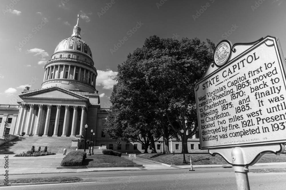 West Virginia state capitol building in Charleston, West Virginia.