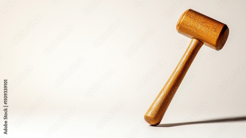 Wooden mallet on a white isolated background Wooden mallet on a white isolated background