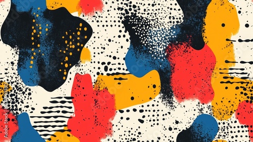 Abstract seamless pattern featuring unique abnormal textures and vibrant background designs for modern artwork applications