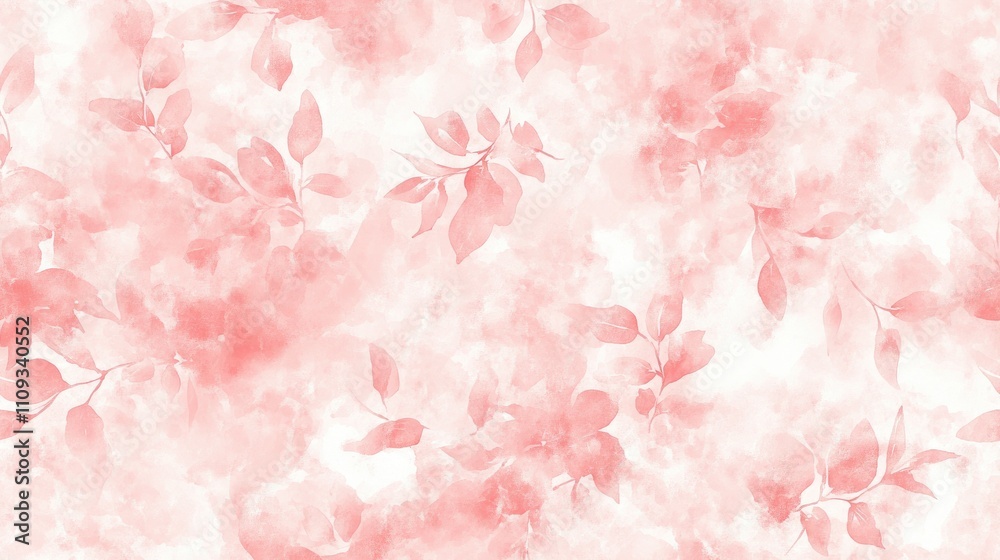 Fototapeta premium Seamless pattern featuring soft pink watercolor background with delicate abstract texture ideal for wallpaper and fabric design