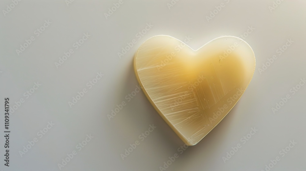 Obraz premium Symbolic heart-shaped organ donation card on white background, clean and simple design with subtle glow representing hope and life-saving potential. 