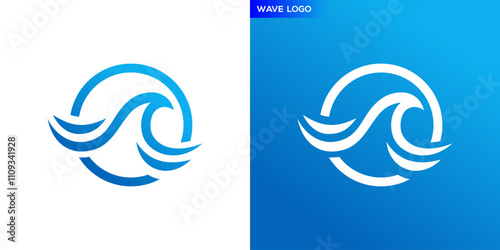 Wave logo. Water, ocean, nautical. Icon symbol design template EPS 10.