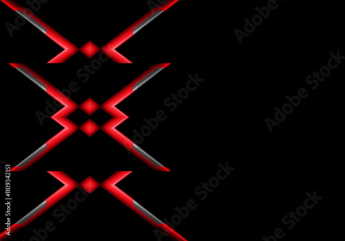 Modern abstract style elegant black background design with red arrows