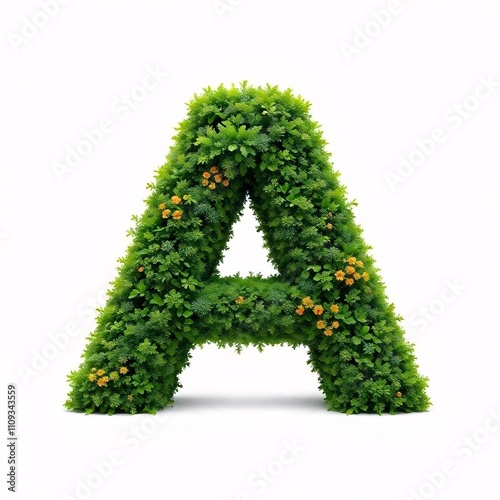 Alphabet Made of Bushes 