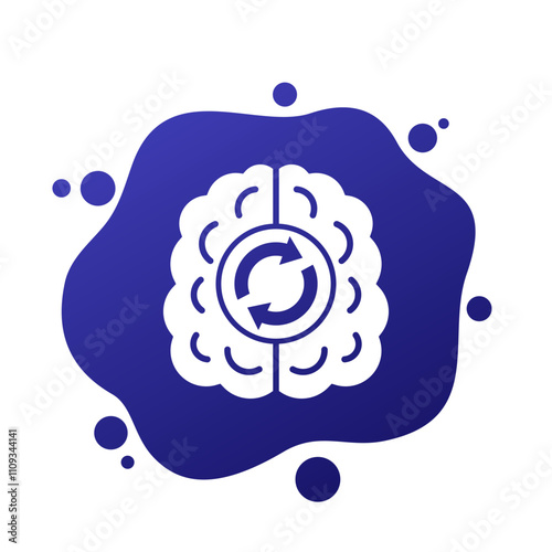 change mindset vector icon with brain