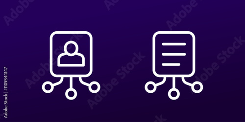 collect user data line icons, vector design
