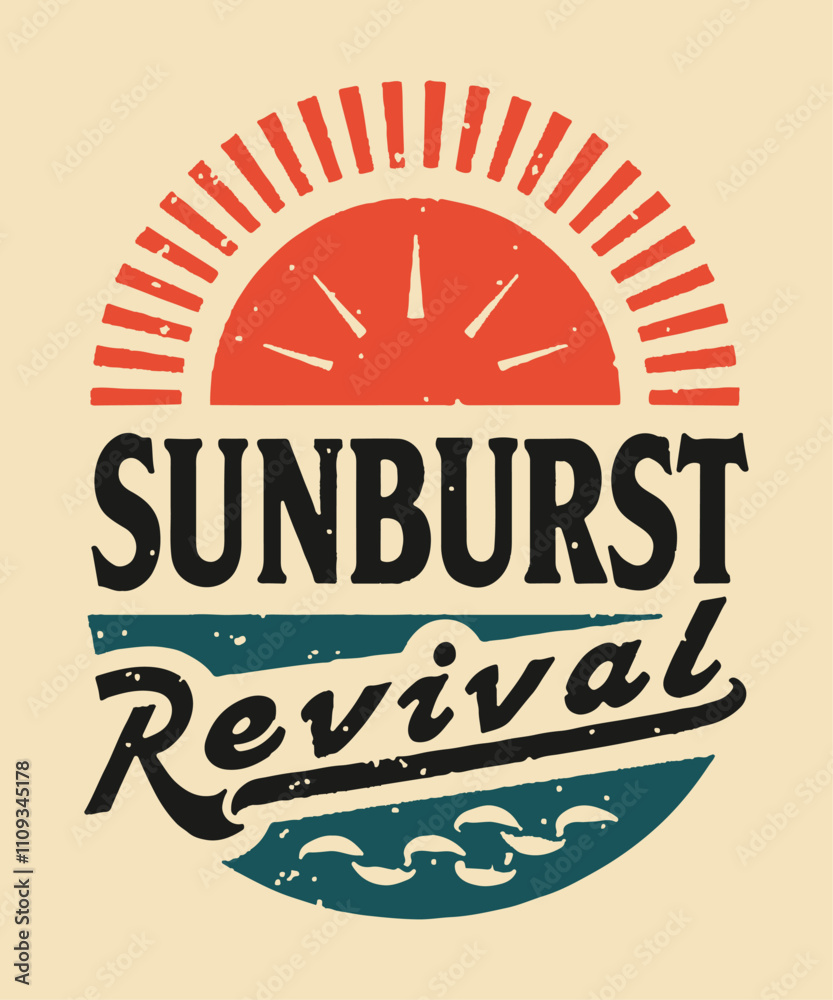 Obraz premium Sun Burst typography t-shirt vector design templates