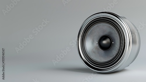 A close-up view of a modern speaker showcasing its sleek design and sound-focused structure.