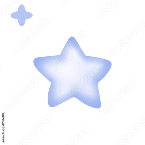 watercolor star variant color isolated on white backgrond