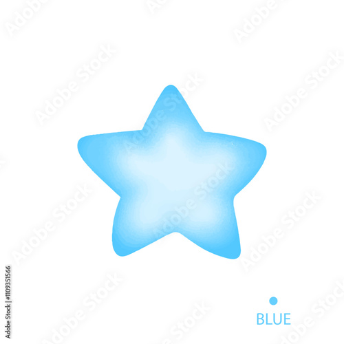 watercolor star variant color isolated on white backgrond