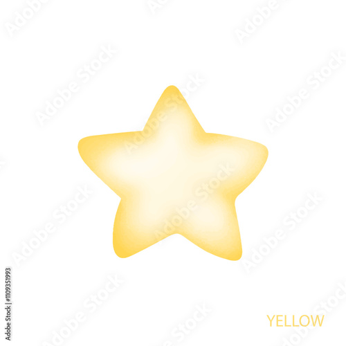 watercolor star variant color isolated on white backgrond