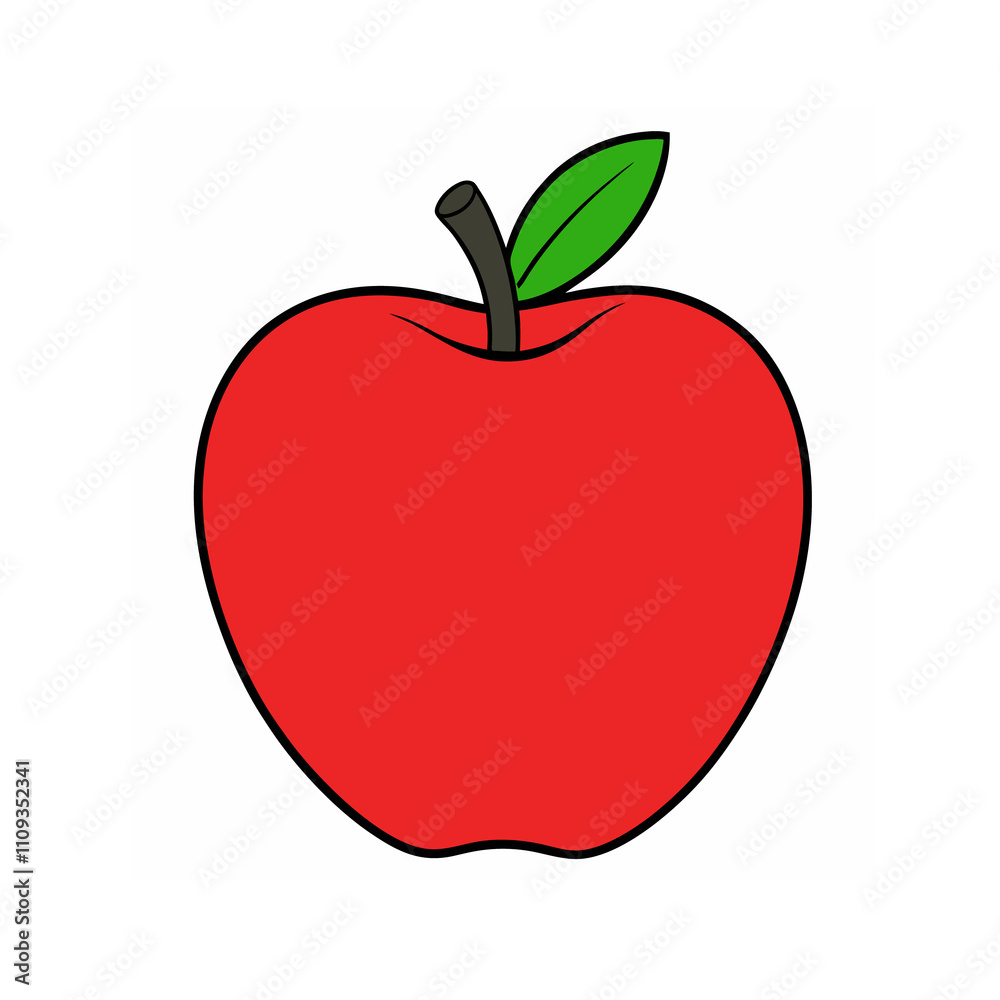Fototapeta premium Apple fruit vector cartoon illustration 