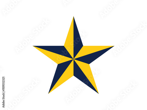 A 3d star icon isolated in white background