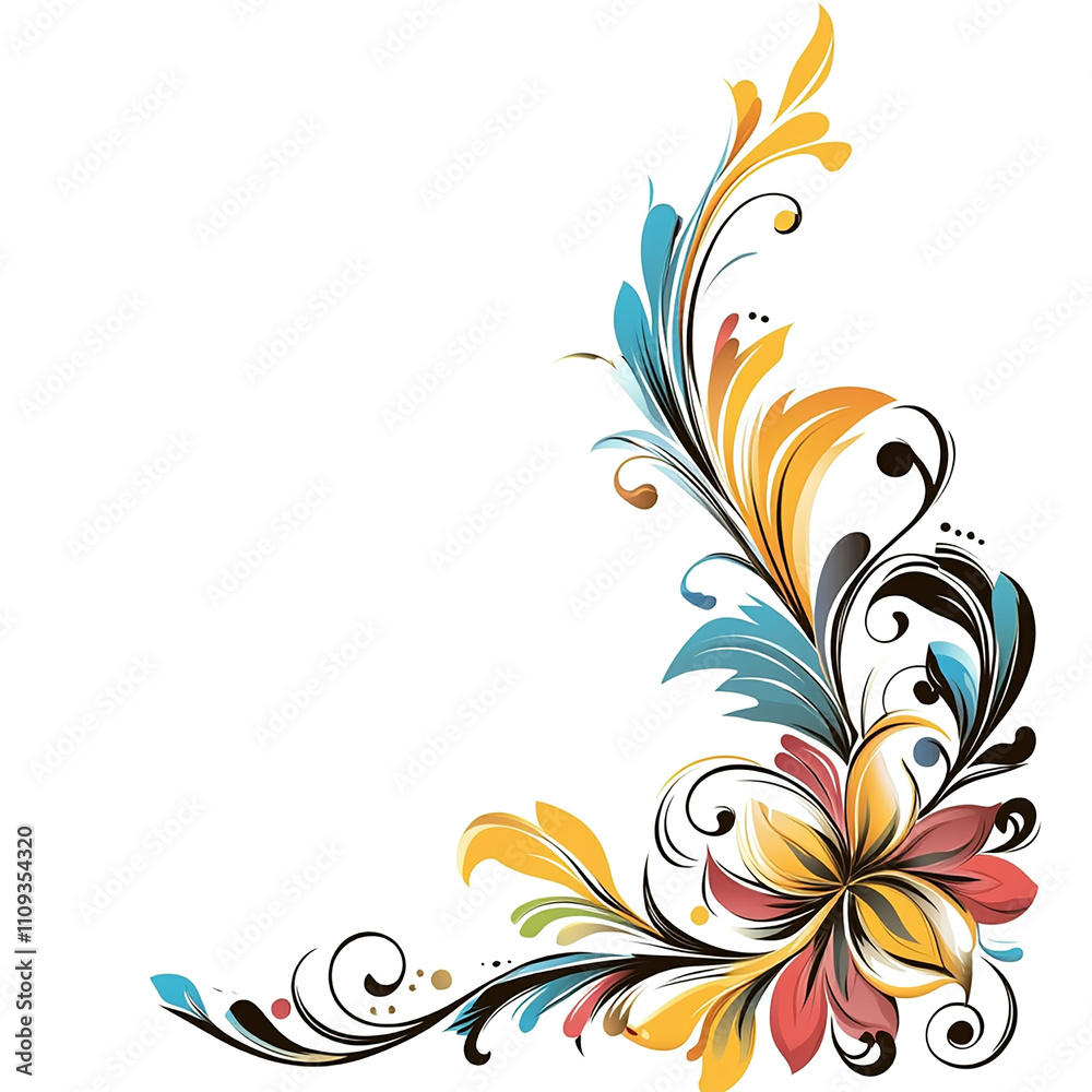 Decorative Botanical Flower Corner for PNG Design
Decorative Botanical Flower Corner for PNG Design