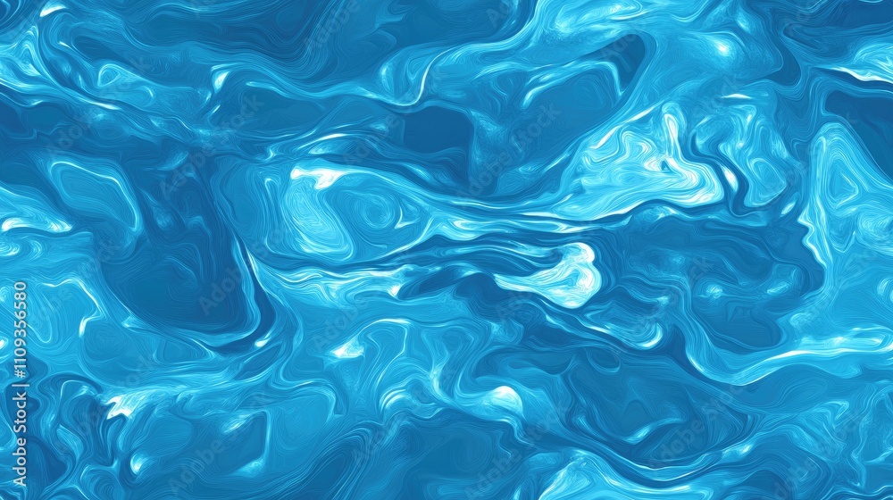 Seamless acrylic texture pattern in vibrant blue perfect for ocean themed wallpaper design
