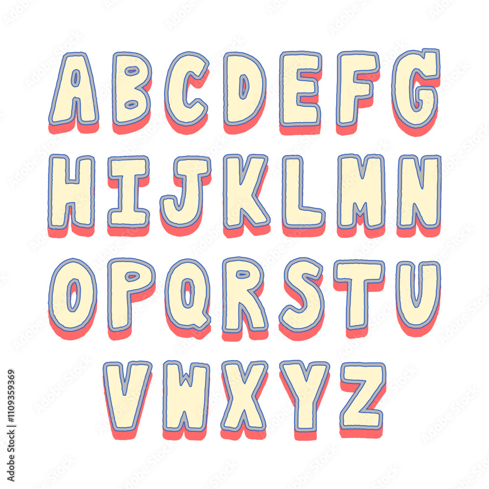 Hand drawn alphabet letters on white background Hand drawn alphabet letters on white background
