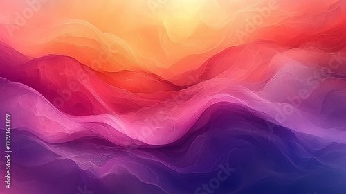 Abstract Landscape of Purple Pink and Orange Hues
