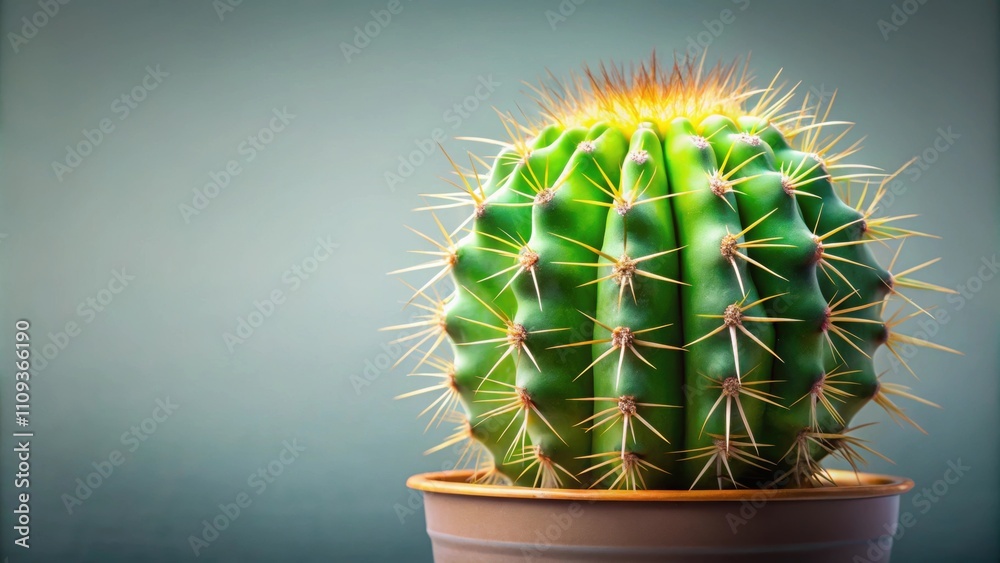 Green nature cactus with spiky thorns, succulent, desert plant, prickly, botanical, arid, succulence, dry climate Green nature cactus with spiky thorns, succulent, desert plant, prickly, botanical, arid, succulence, dry climate